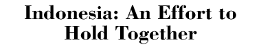 Indonesia: An Effort to Hold Together
