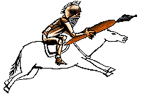 Pen-wielding knight on horse