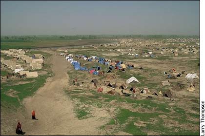 Tents in a displaced person camp