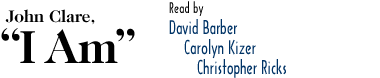 John Clare, I am
